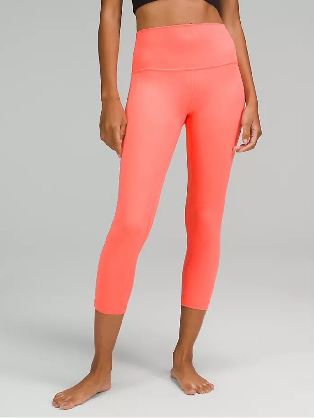 Lululemon High‑Rise 23” Leggings in Raspberry Creme (Coral)